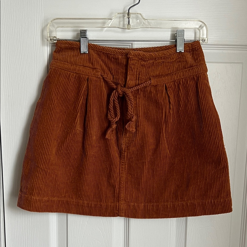 Jacqui E The Label Orange Corduroy Skirt - Size Small